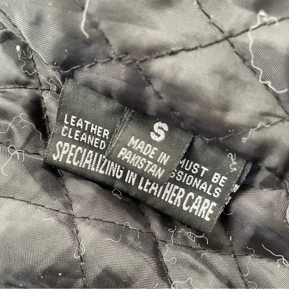 Vintage FMC Genuine 100% Leather Biker Moto Jacket 90s Black Womens Small - Picture 14 of 16